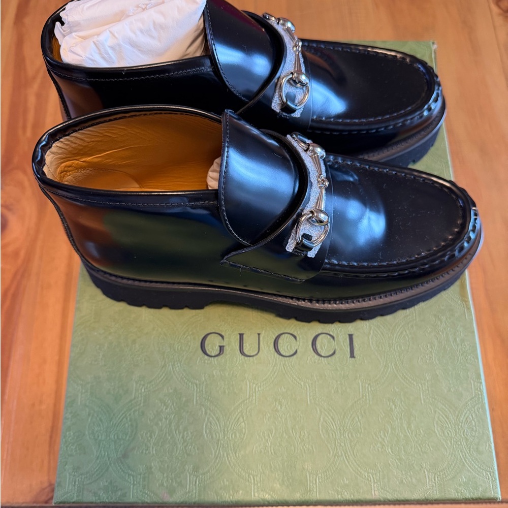 Men's Black Loafers with Silver Detailing